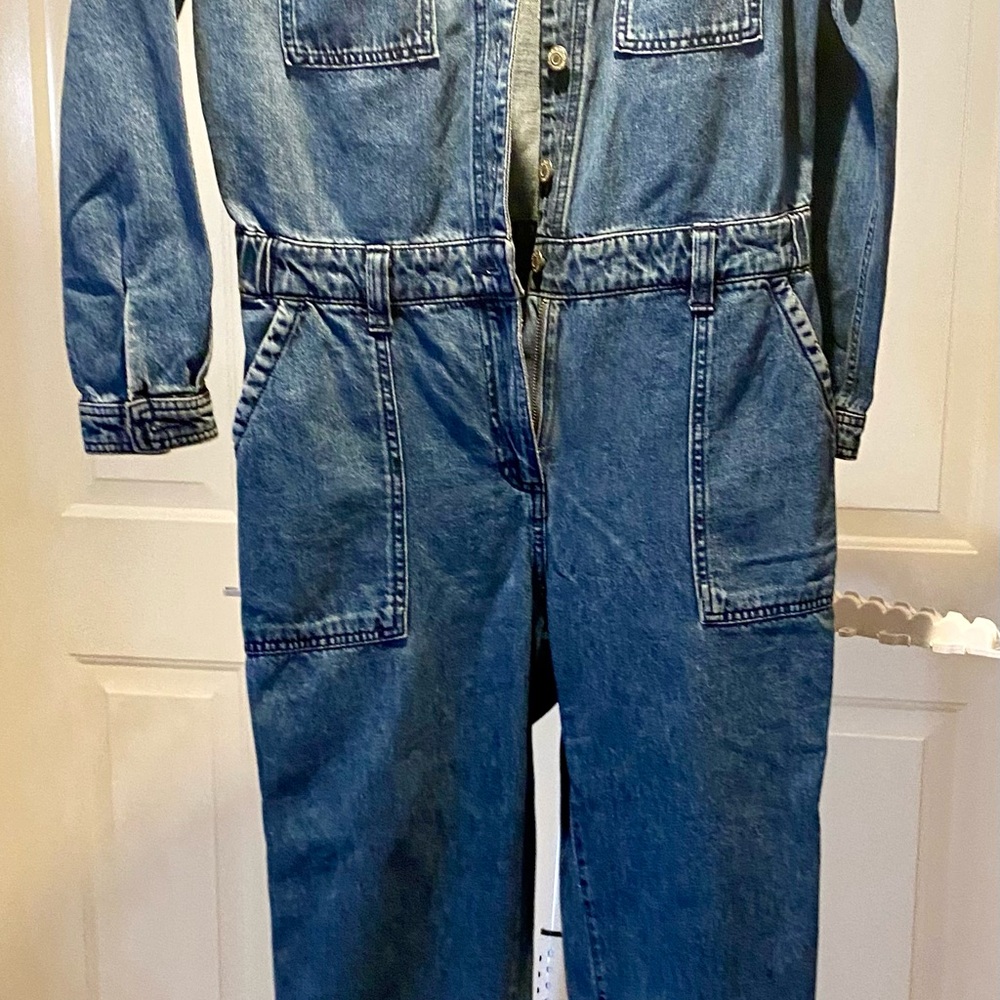 Old Navy Men's Dark Blue Denim Overalls